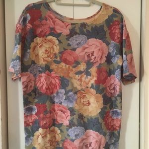 Vintage Flower Print Knit Skirt Set